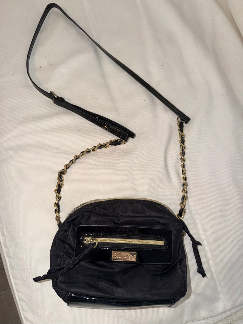 Lily Pulitzer - Small BLACK nylon  crossbody bag. Like new condition.